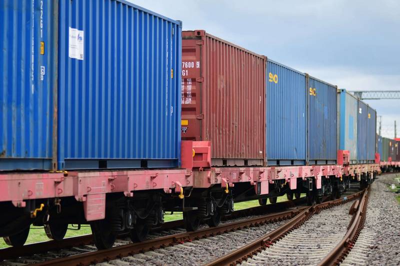 Pociąg testowy LTG Cargo pojechał na Ukrainę przez Polskę